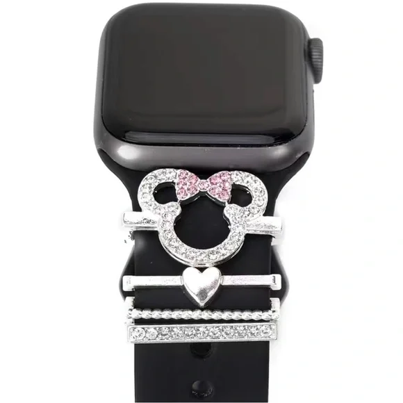 NEW IN PACKAGE! Disney 5pc Apple Watch Charms Minnie Mouse Silver - Picture 2 of 2